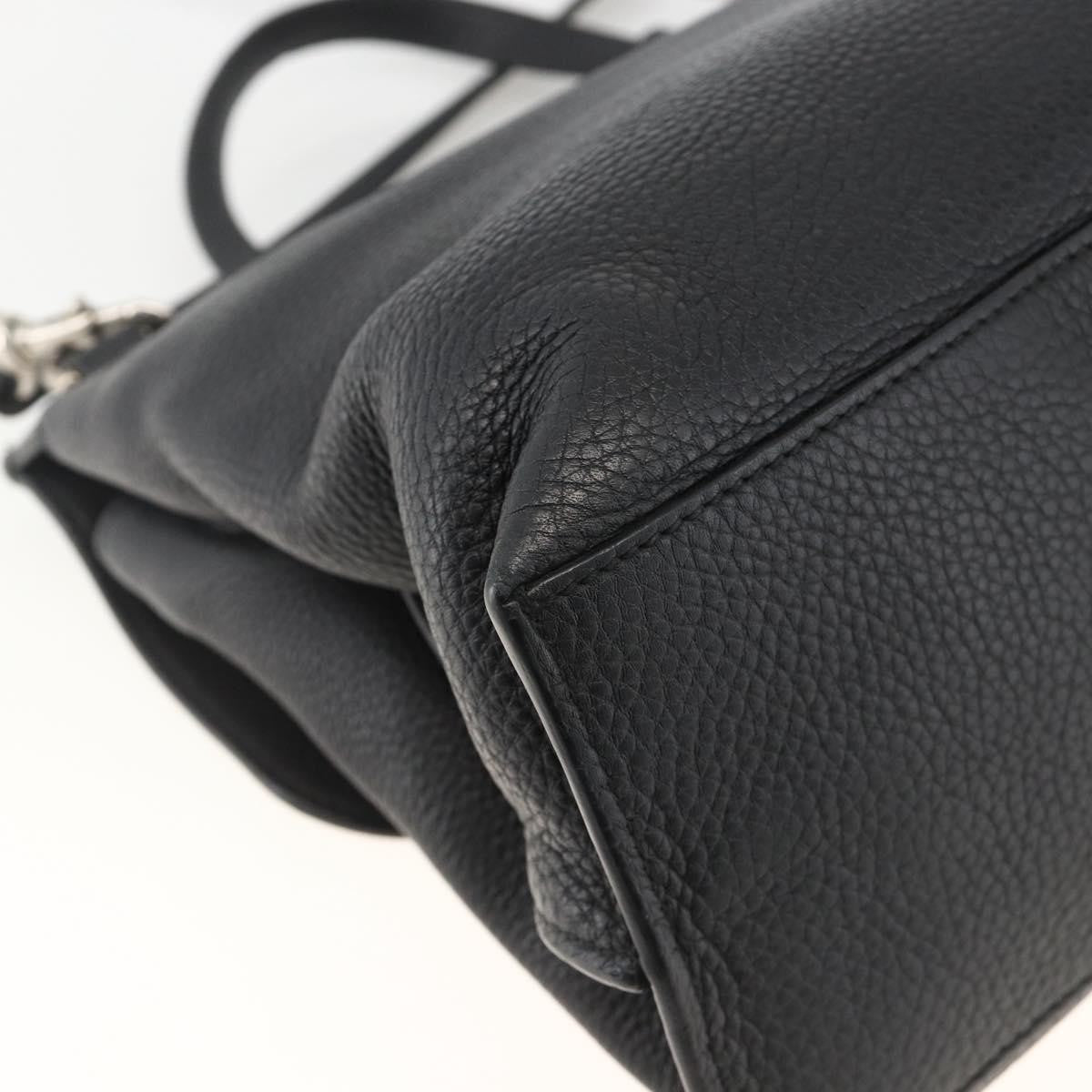 Gucci Bamboo Daily Top Handle Leather Black Leather Handbag (Pre-Owned)
