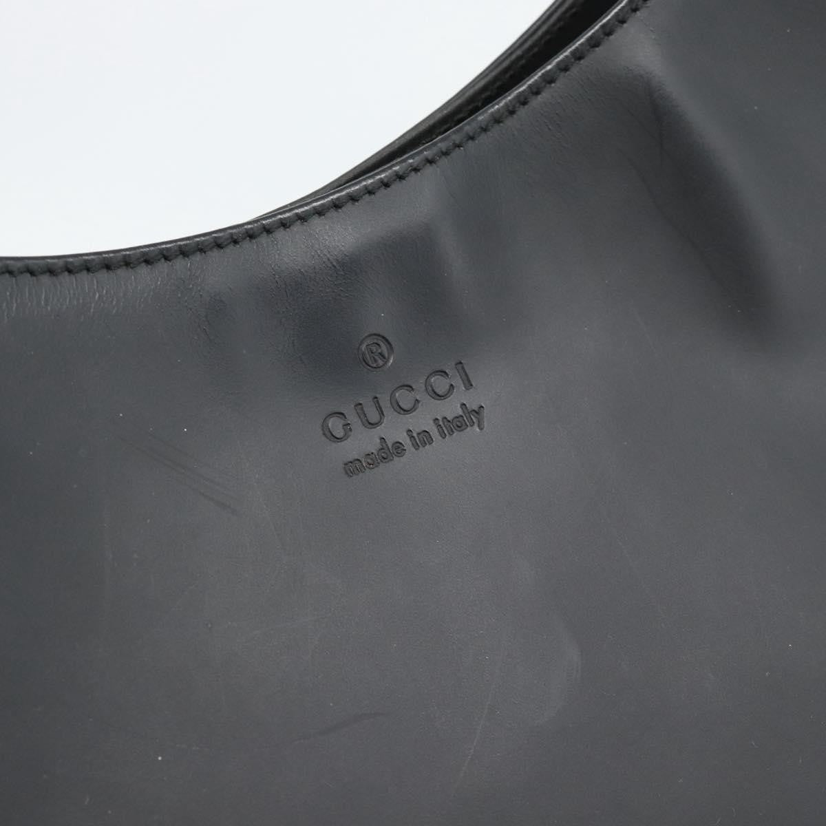 Gucci Shoulder Leather Black Leather Shoulder Bag Bag (Pre-Owned)