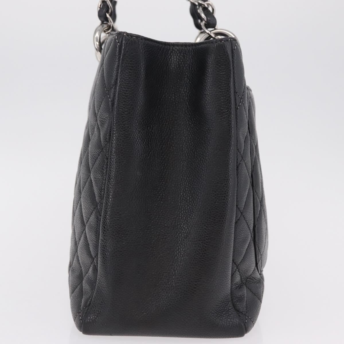 Chanel Grand Shopping Quilted Caviar Black Leather Tote Bag Bag (Pre-Owned)