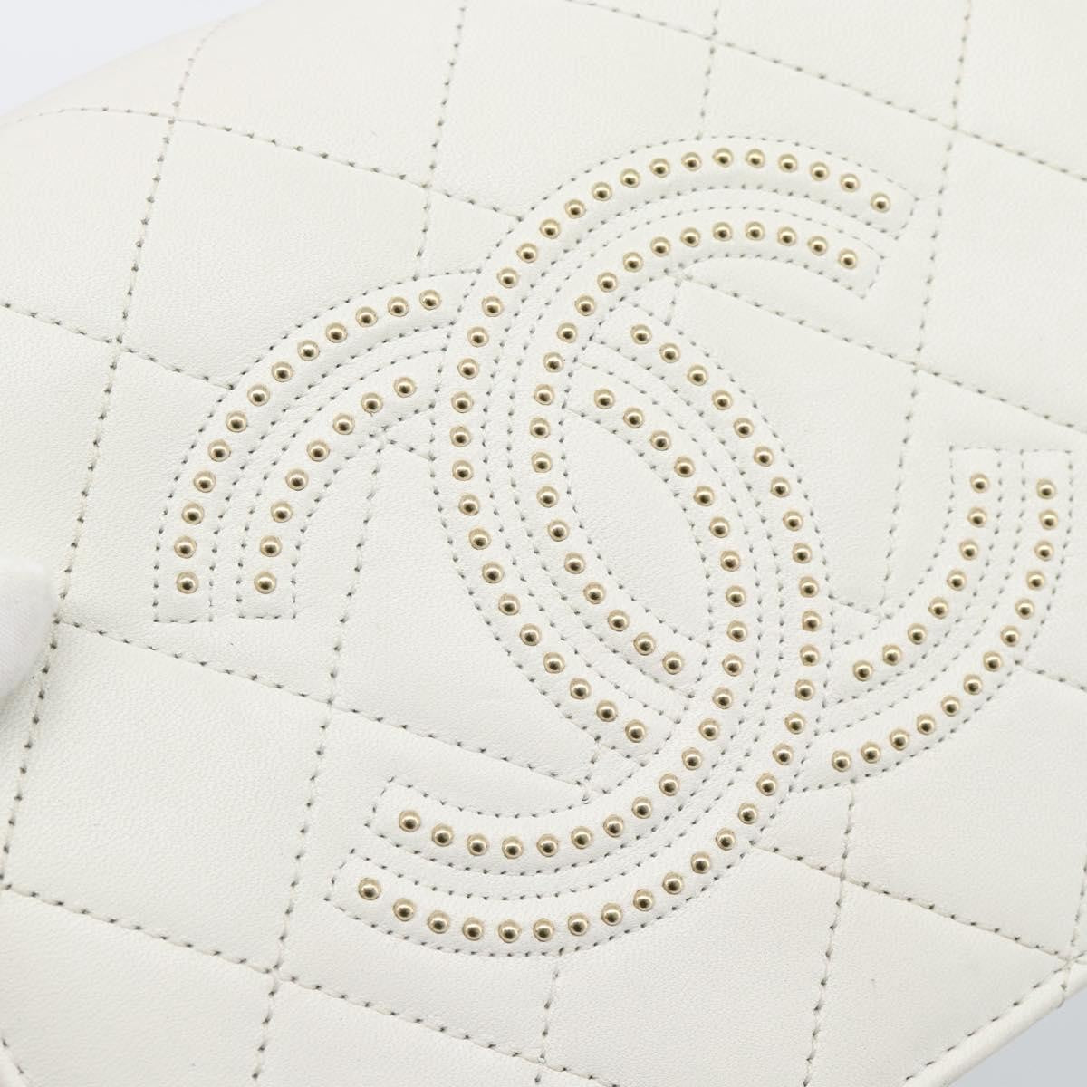 Chanel Beauty Begins Flap Quilted Lambskin White Leather Shoulder Bag Bag (Pre-Owned)