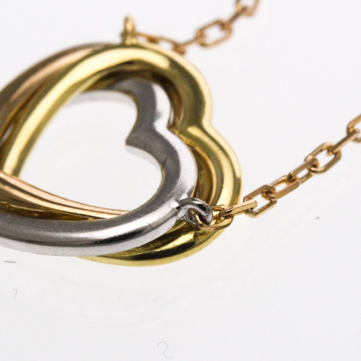 Cartier Trinity De Cartier Heart Pendant 18K Tricolor Gold With Diamonds Gold Gold Necklace Jewelry (Pre-Owned)