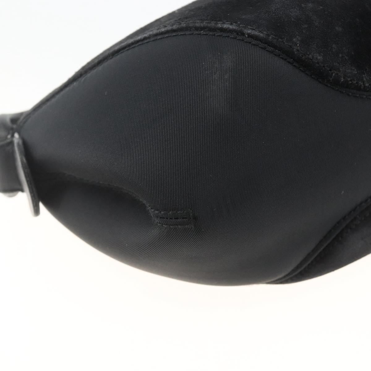 Salvatore Ferragamo Gancini Suede Black Suede Shoulder Bag Bag (Pre-Owned)