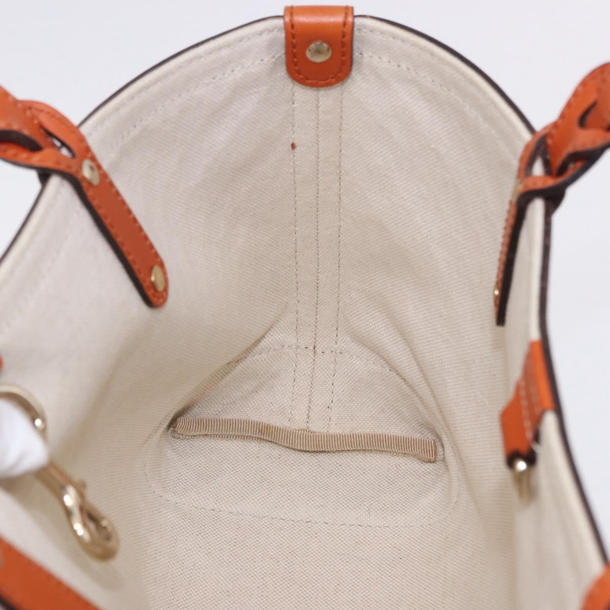 Gucci Craft Gg Canvas With Leather Beige Canvas Tote Bag Bag (Pre-Owned)