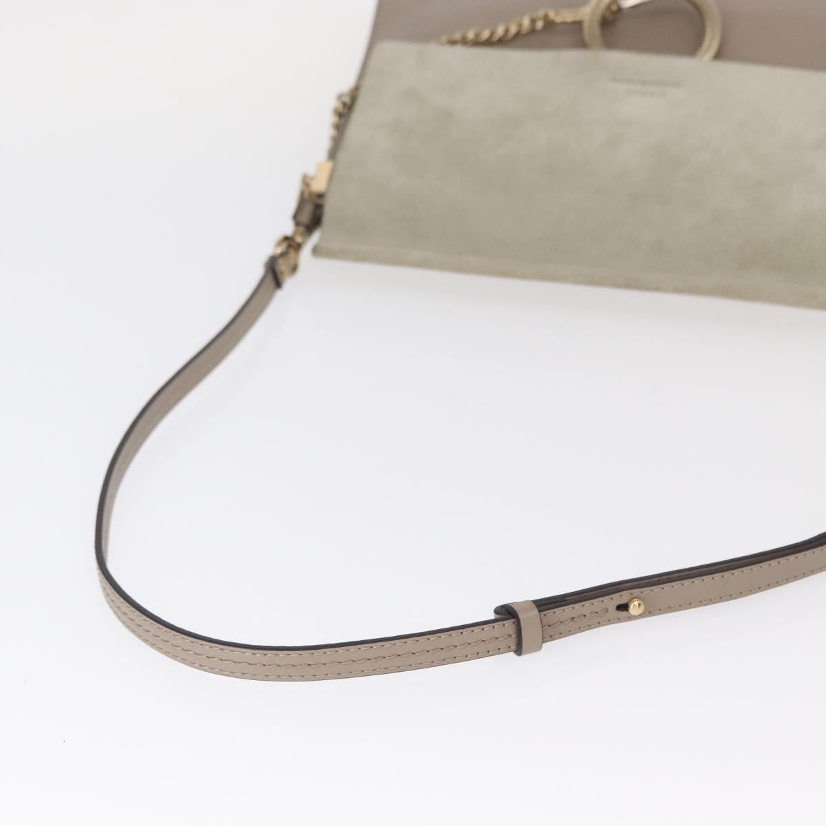 Chloe Faye Leather And Suede Beige Suede Shoulder Bag Bag (Pre-Owned)