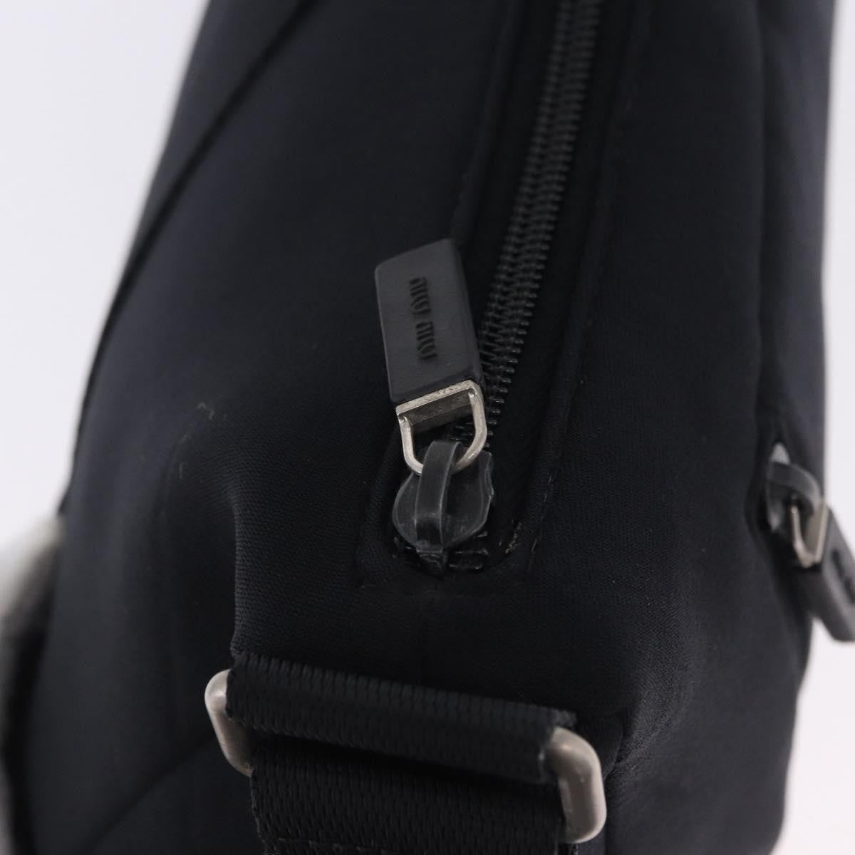 Miu Miu Shoulder Leather Black Nylon Shoulder Bag Bag (Pre-Owned)