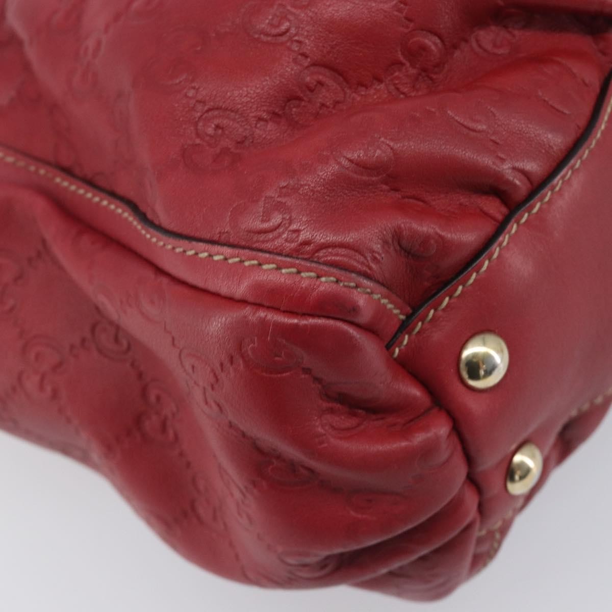Gucci D Ring Guccissima Leather Red Leather Tote Bag Bag (Pre-Owned)