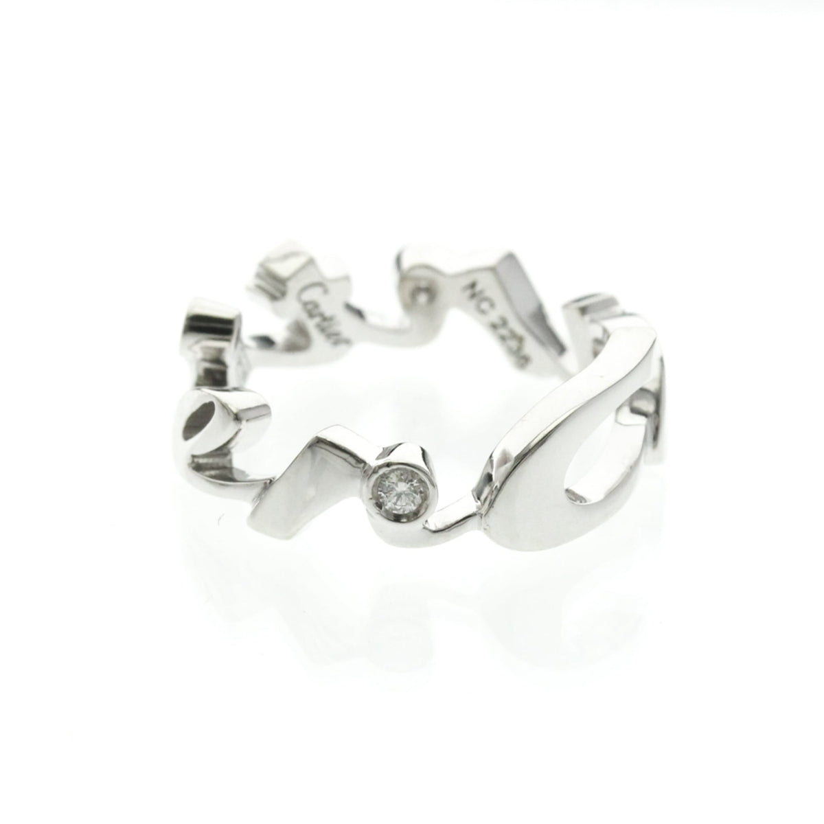 Cartier Signature 18K White Gold Silver White_Gold Ring Jewelry (Pre-Owned)