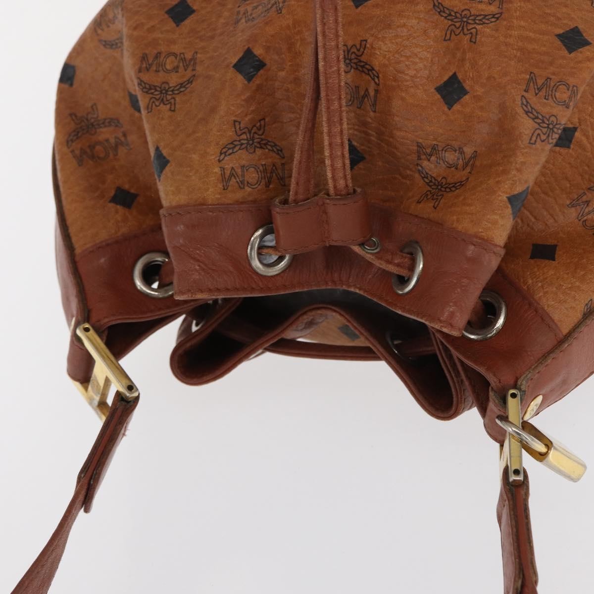 MCM Visetos Canvas And Leather Brown Canvas Shoulder Bag Bag (Pre-Owned)