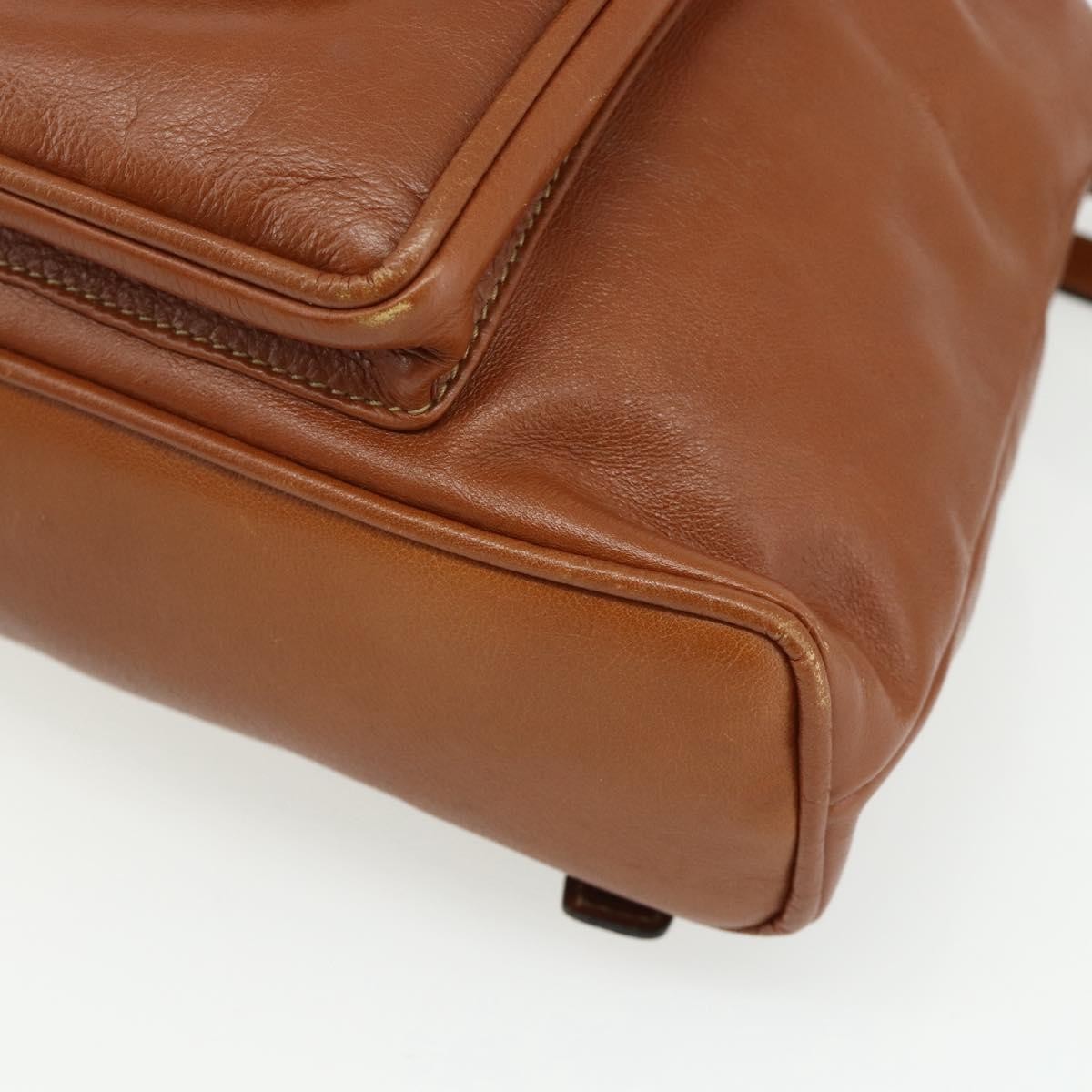Gucci Vintage Bamboo Leather Brown Leather Backpack Bag (Pre-Owned)