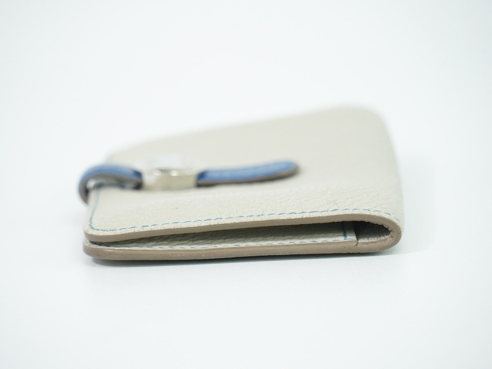 Hermes Dogon Compact Leather Gray Leather Wallets Accessory (Pre-Owned)