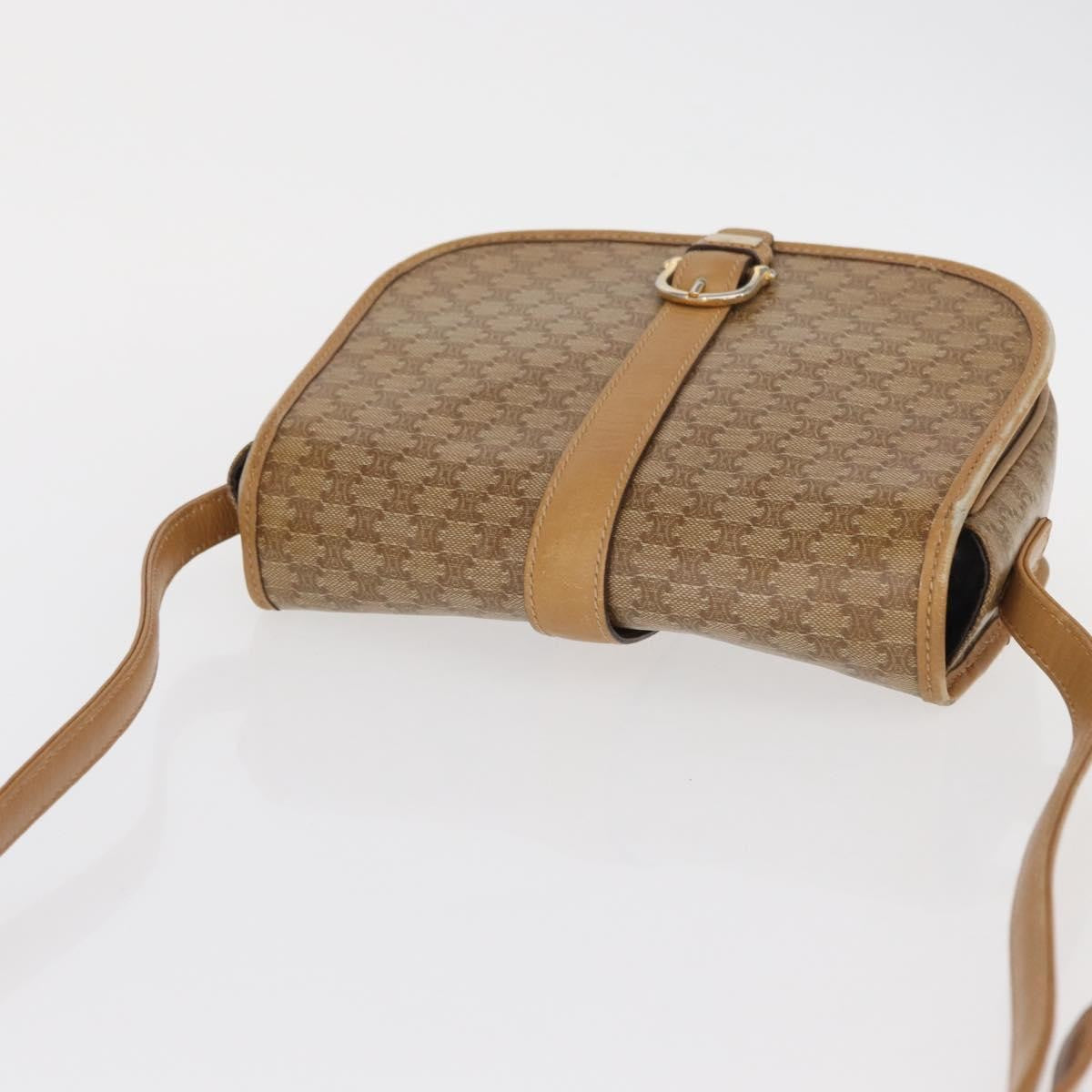 Celine Vintage Macadam Canvas Beige Canvas Shoulder Bag Bag (Pre-Owned)
