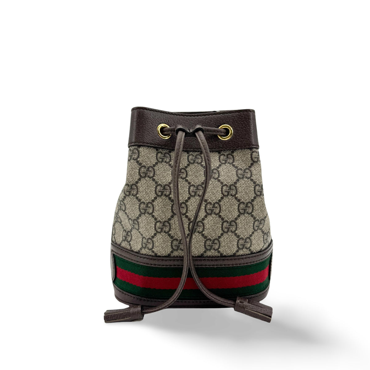 Gucci Ophidia Bucket Gg Coated Canvas Brown Canvas Handbag (Pre-Owned)