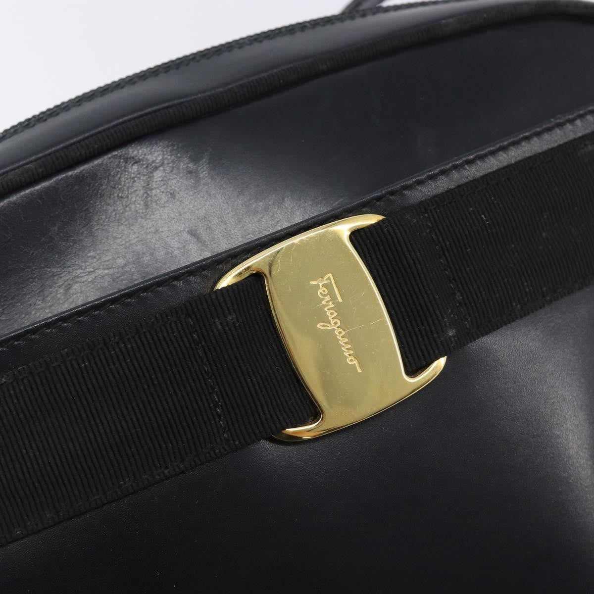 Salvatore Ferragamo Vara Bow Camera Leather Black Leather Shoulder Bag Bag (Pre-Owned)