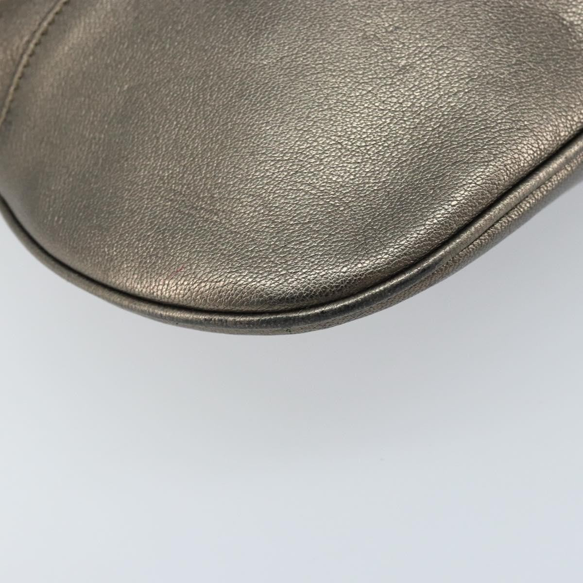 Salvatore Ferragamo Gancini Leather Gold Leather Handbag (Pre-Owned)
