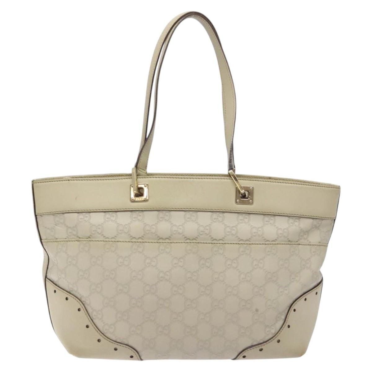 Gucci Gg Canvas Canvas White Canvas Bag (Pre-Owned)