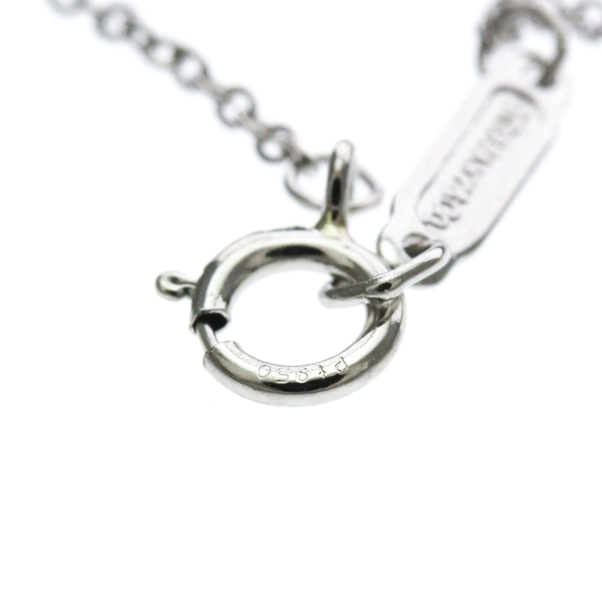 Tiffany & Co. Solitaire Pendant Platinum With Emerald Cut Diamond Silver Platinum Necklace Jewelry (Pre-Owned)