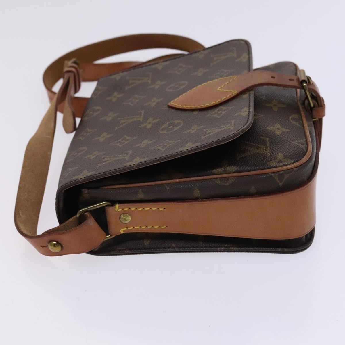 Louis Vuitton Cartouchiere Monogram Canvas Brown Canvas Shoulder Bag Bag (Pre-Owned)