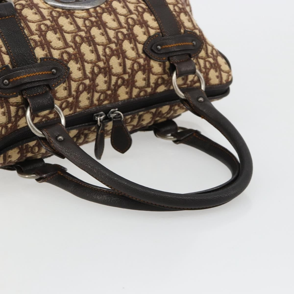 Christian Dior Vintage Cd Trotter Canvas Brown Canvas Handbag (Pre-Owned)