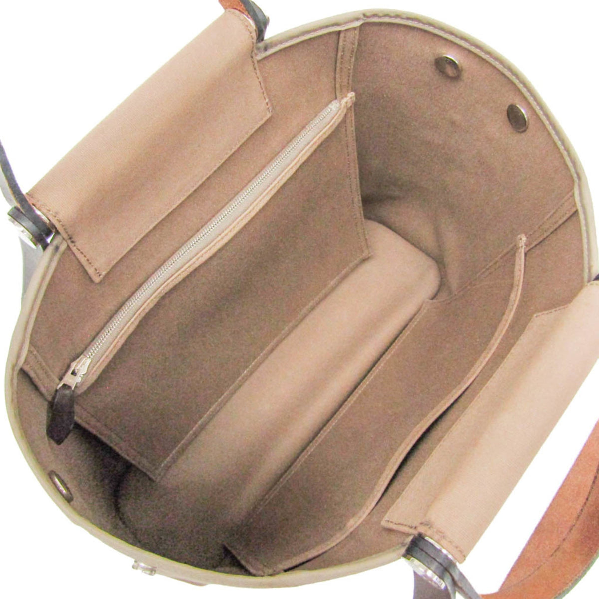 Hermes Cabag Toile And Leather Brown Canvas Handbag (Pre-Owned)