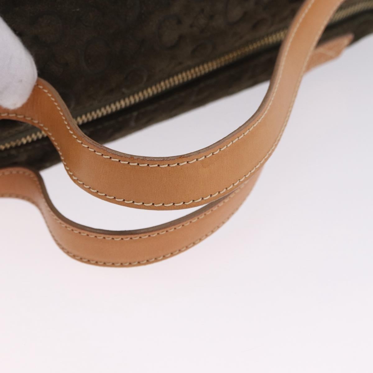 Celine C Macadam Suede And Leather Green Suede Handbag (Pre-Owned)