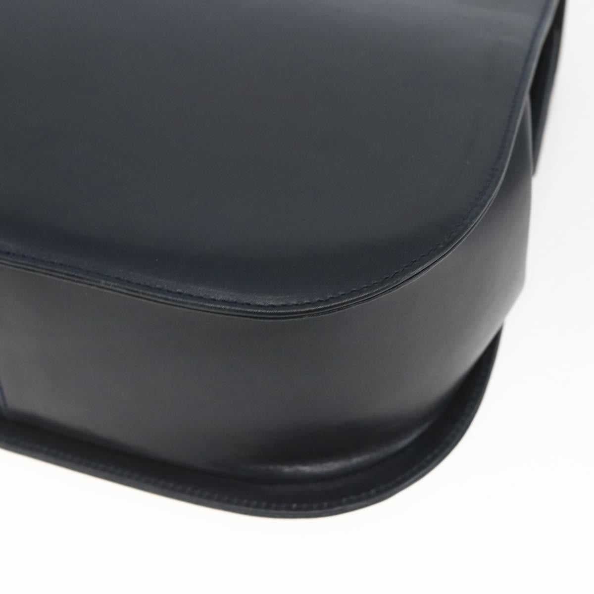 Salvatore Ferragamo Gancini Leather Navy Leather Shoulder Bag Bag (Pre-Owned)