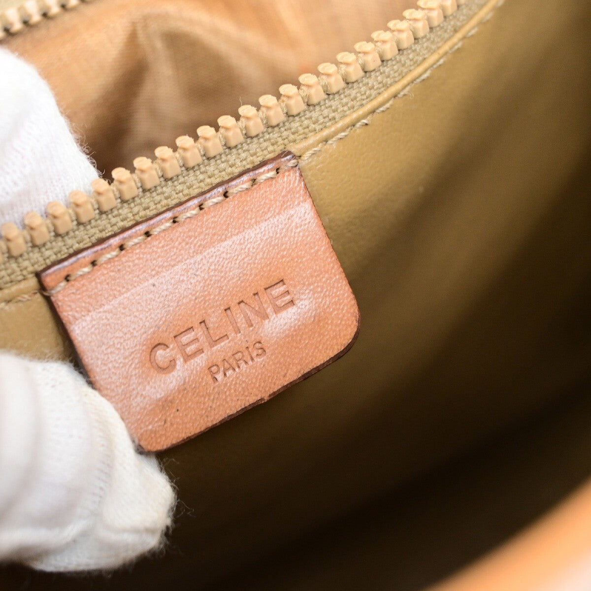 Celine Vintage Macadam Canvas And Leather Brown Canvas Shoulder Bag Bag (Pre-Owned)