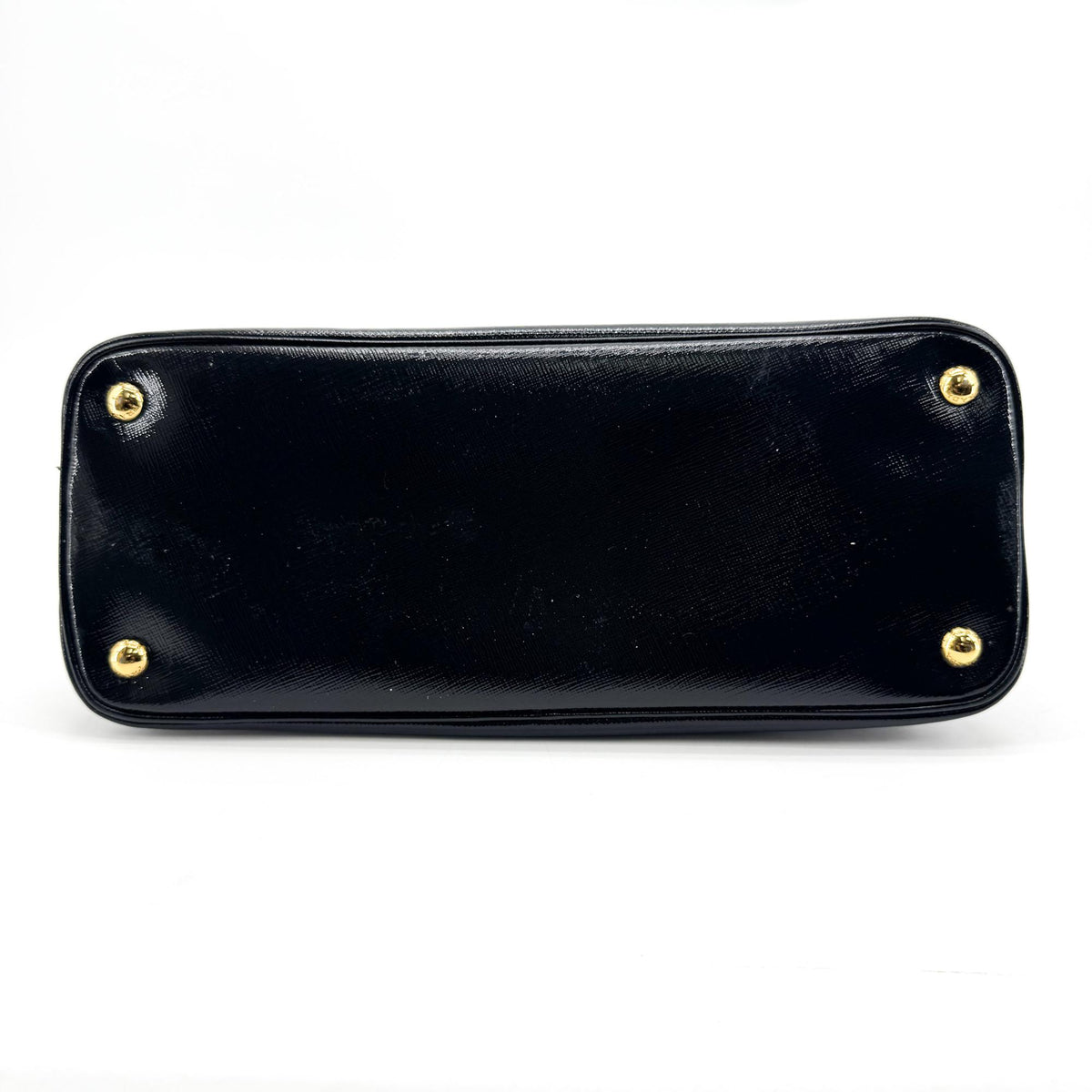 Prada Promenade Vernice Saffiano Leather Black Leather Handbag (Pre-Owned)