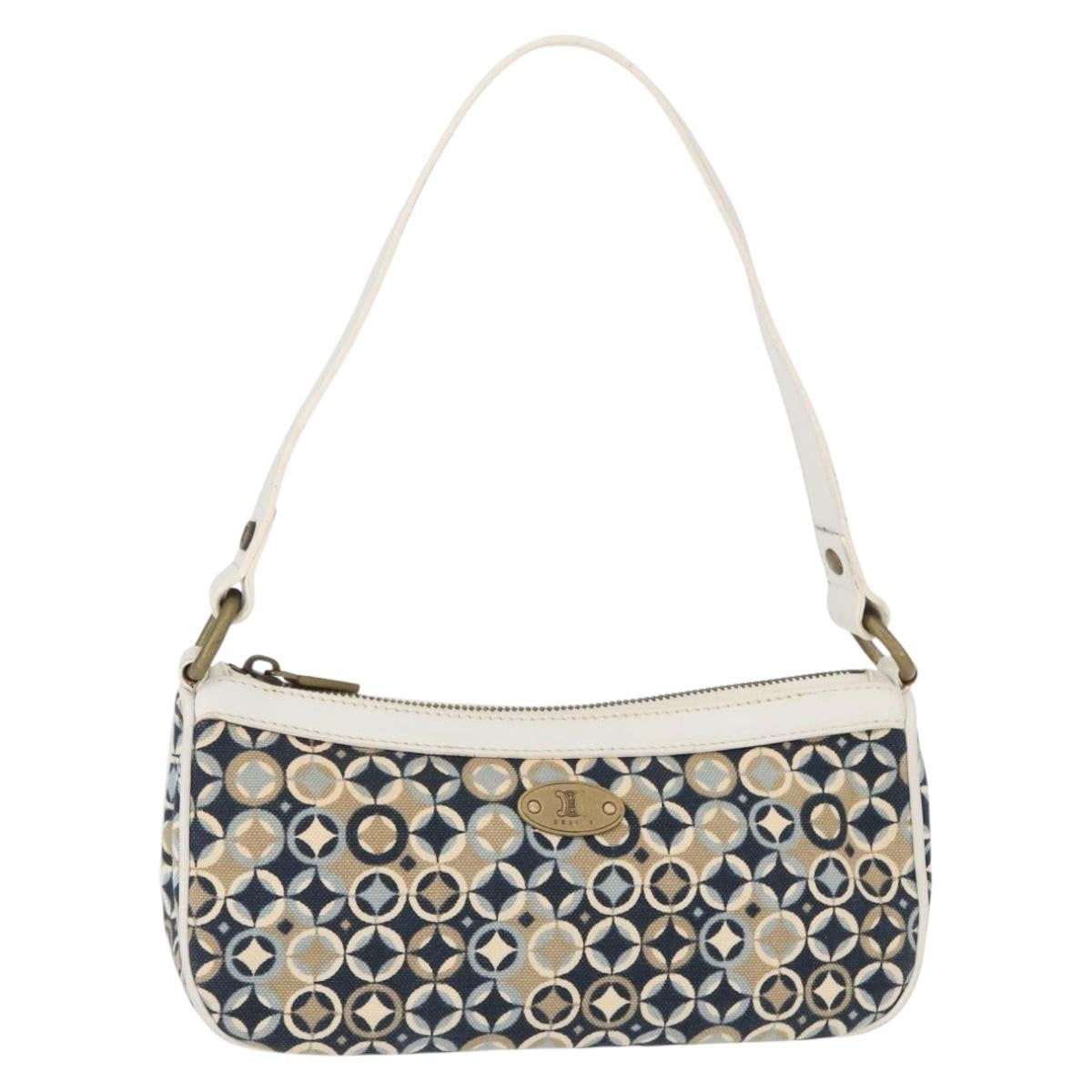 Celine Vintage Pochette Canvas Navy Canvas Clutche & Pouche Bag (Pre-Owned)