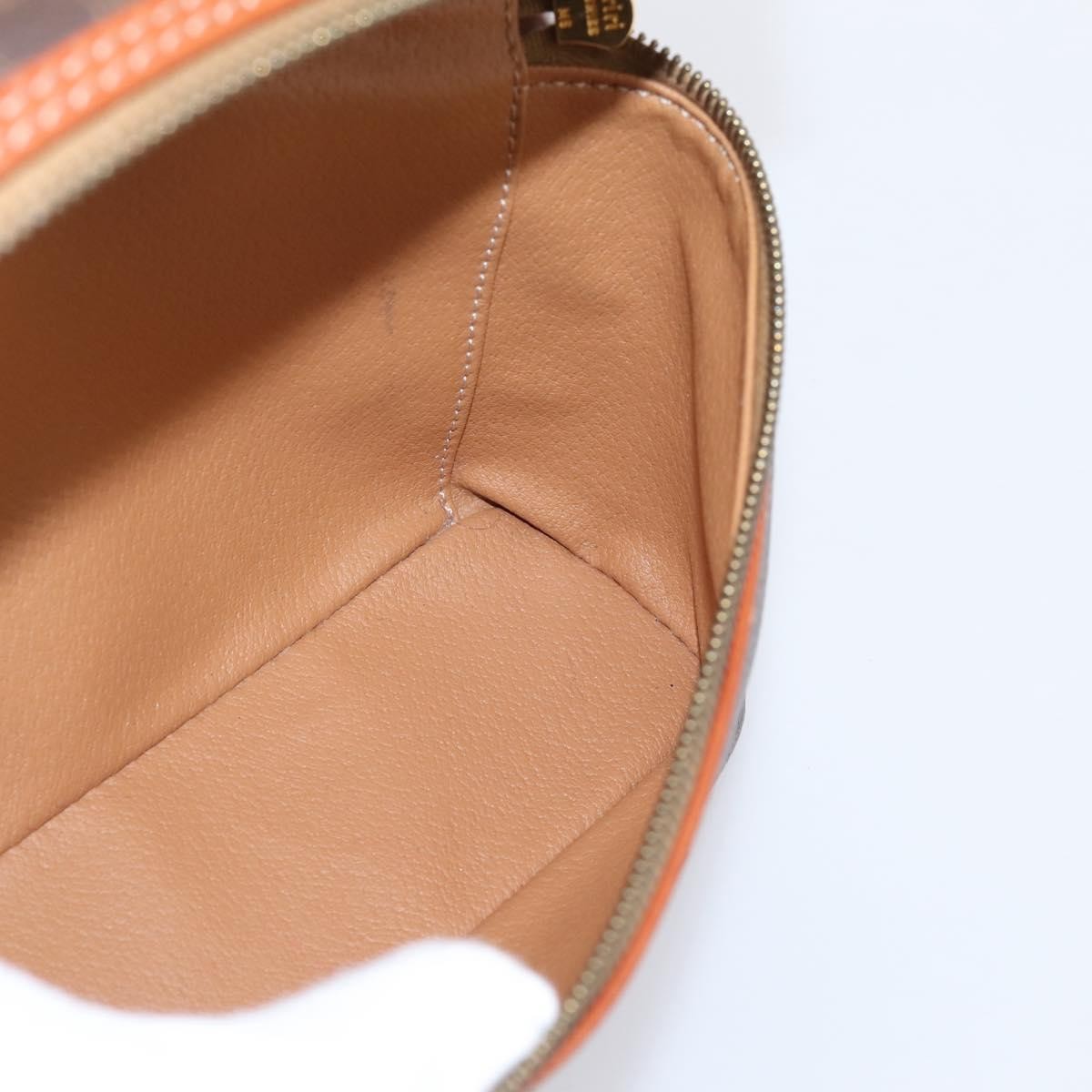 Celine Top Handle Vanity Box Triomphe Coated Canvas Brown Canvas Handbag (Pre-Owned)