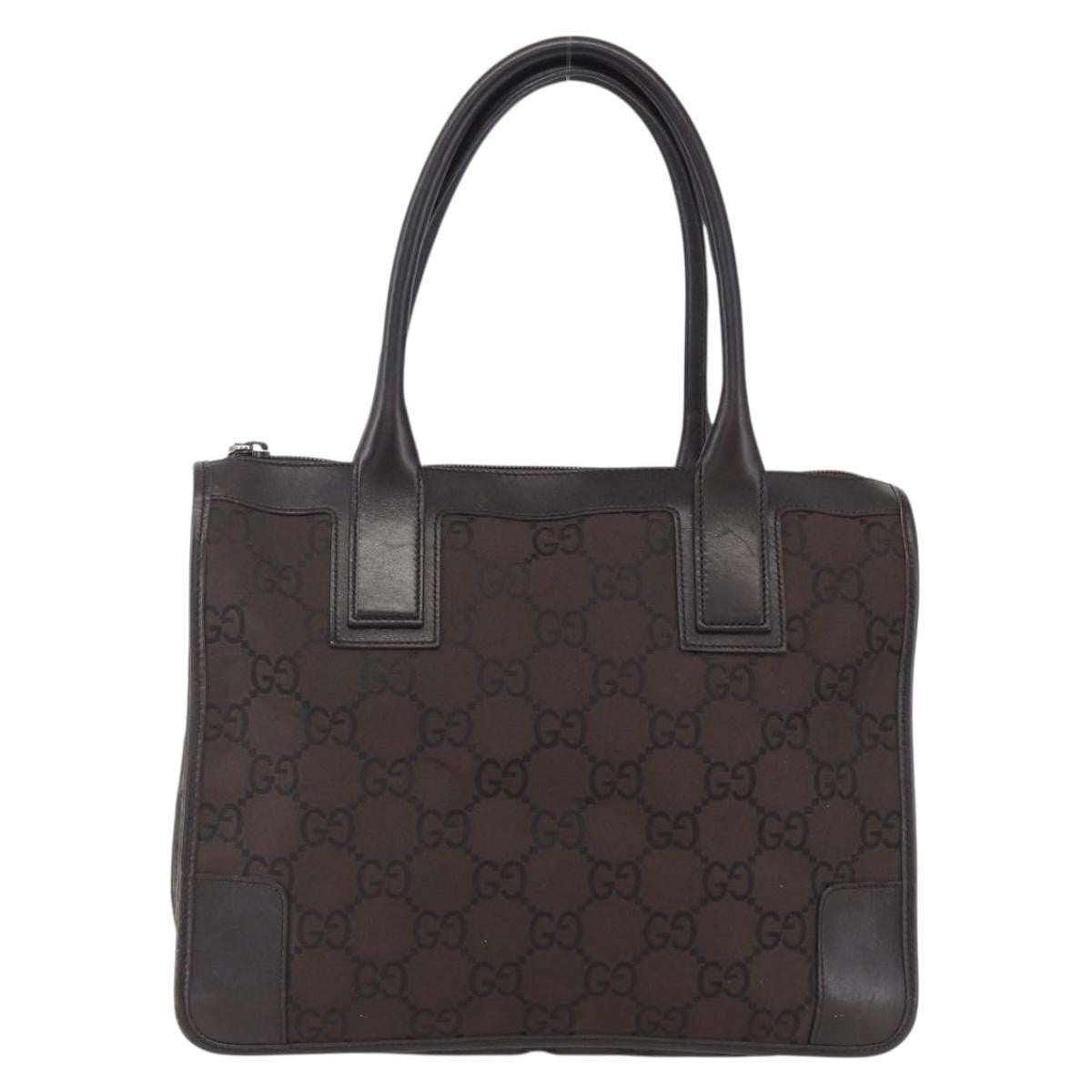 Gucci Gg Canvas Canvas Brown Canvas Tote Bag Bag (Pre-Owned)