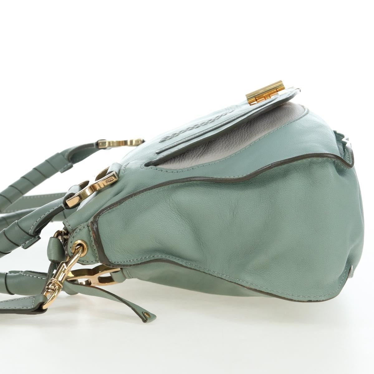 Chloe Marcie Top Handle Leather Green Leather Handbag (Pre-Owned)