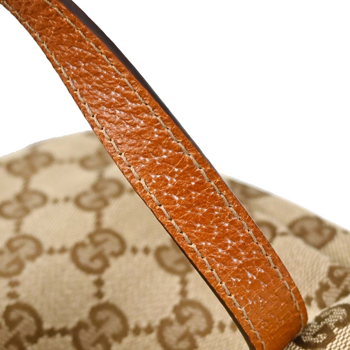 Gucci Zip Around Bowling Gg Canvas Beige Canvas Handbag (Pre-Owned)