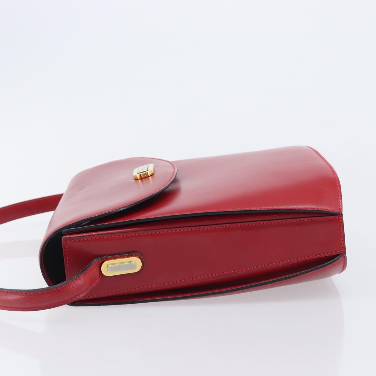 Bally Vintage Leather Red Leather Shoulder Bag Bag (Pre-Owned)