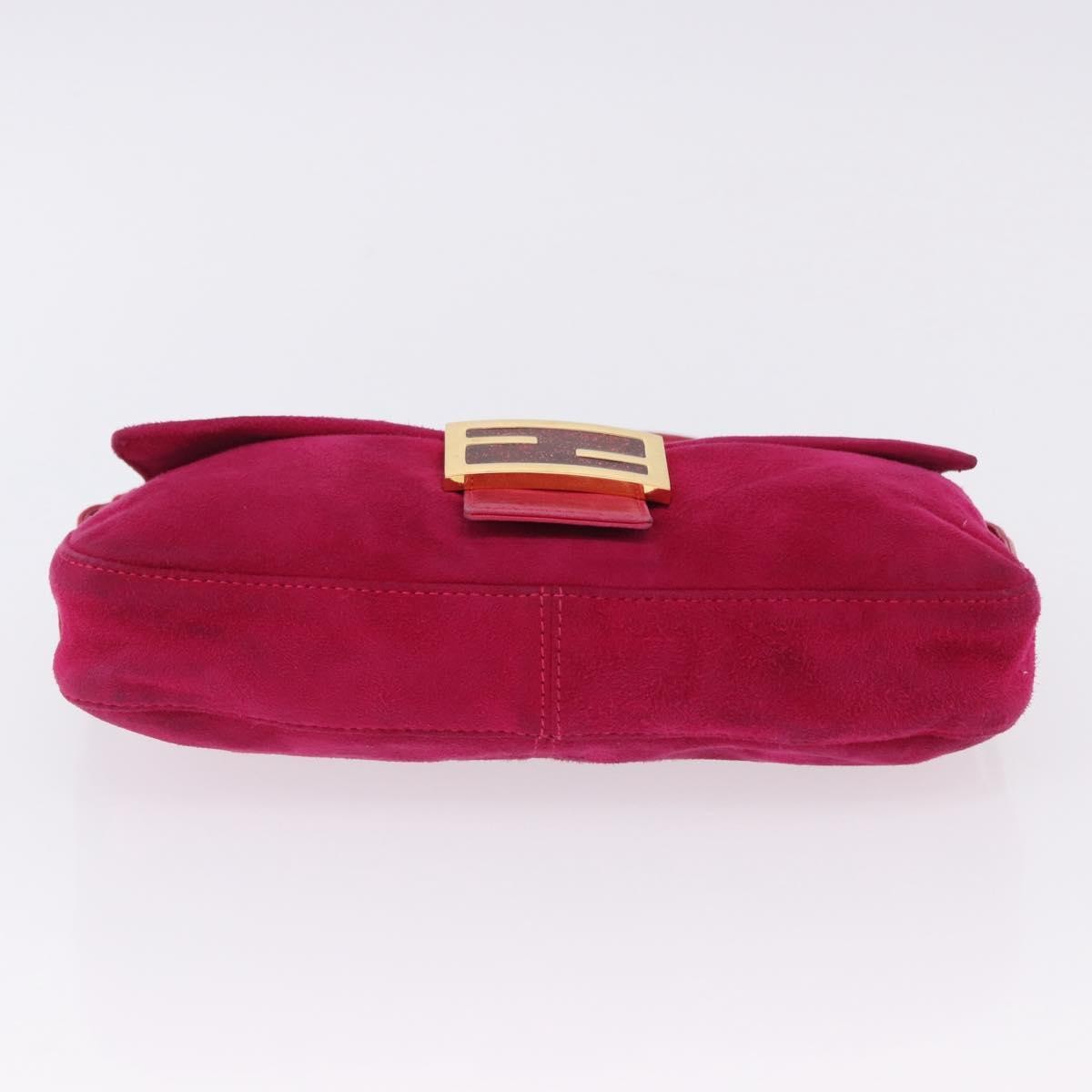 Fendi Baguette Leather Pink Suede Handbag (Pre-Owned)