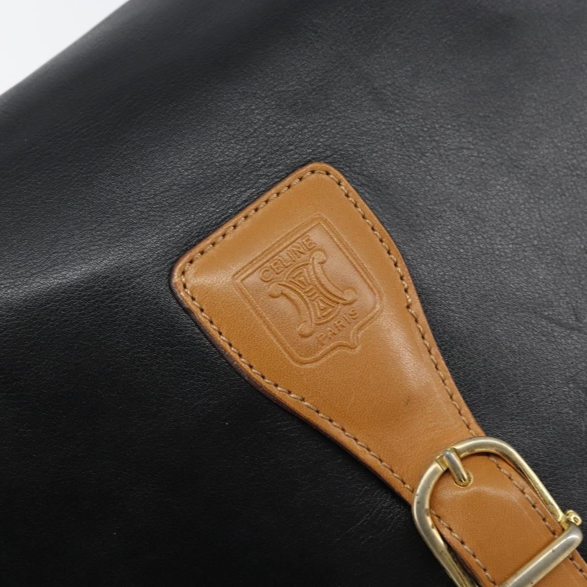 Celine Vintage Leather Black Leather Shoulder Bag Bag (Pre-Owned)