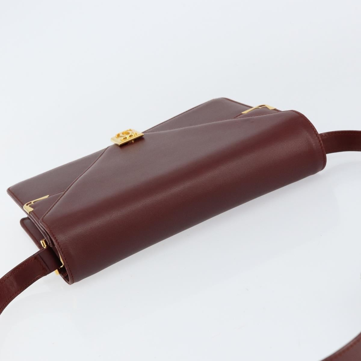 Cartier Must De Cartier Leather Burgundy Leather Shoulder Bag Bag (Pre-Owned)