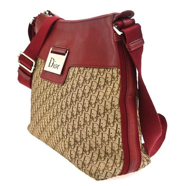 Christian Dior Vintage Street Chic Messenger Diorissimo Canvas And Leather Brown Canvas Shoulder Bag Bag (Pre-Owned)