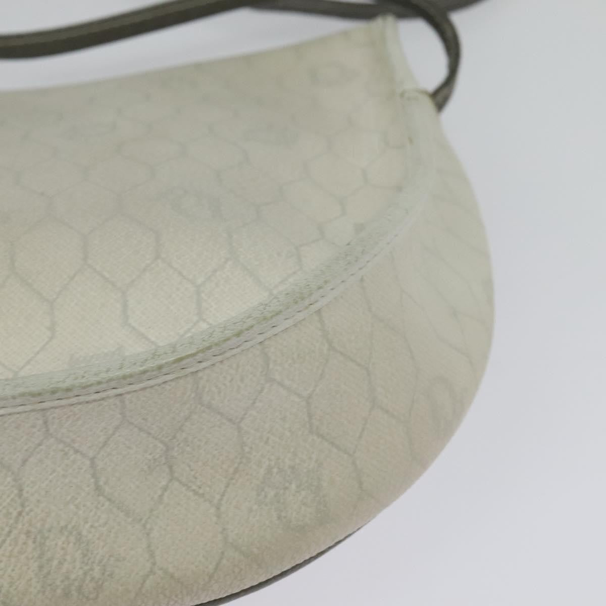 Christian Dior Vintage Honeycomb Canvas White Canvas Shoulder Bag Bag (Pre-Owned)