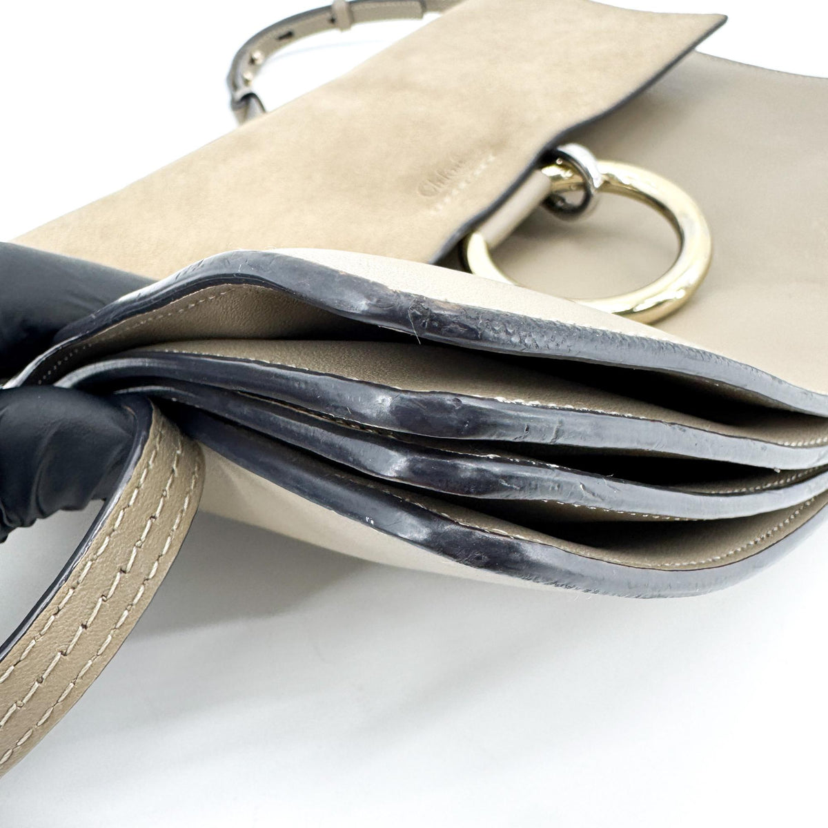 Chloe Faye Leather And Suede Brown Suede Shoulder Bag Bag (Pre-Owned)