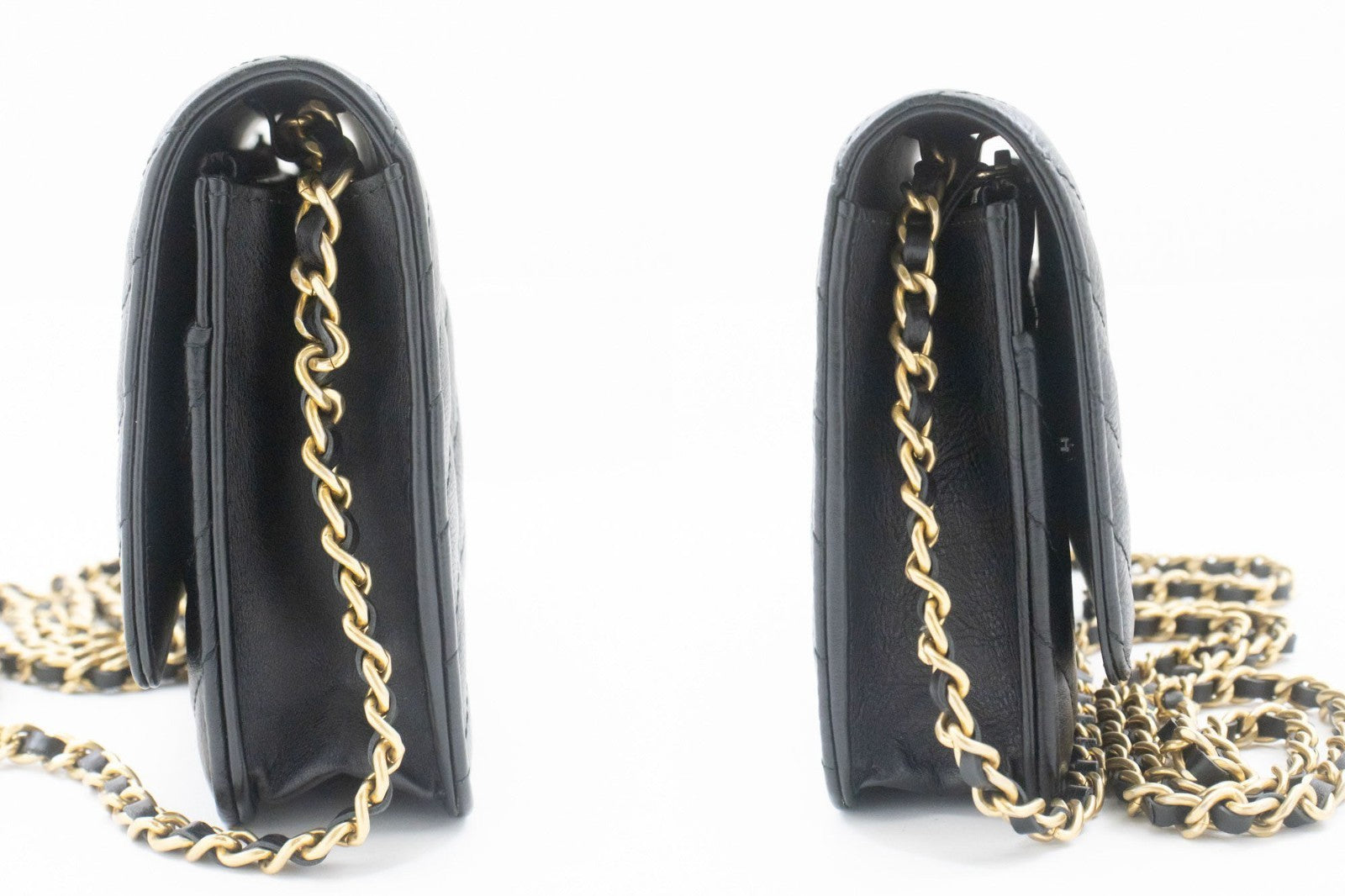 Chanel Wallet On Chain Chevron Caviar Black Calfskin Wallets Accessory (Pre-Owned)
