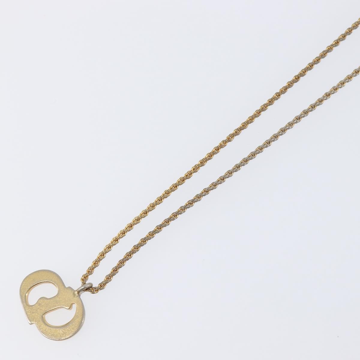 Christian Dior Vintage Cd Pendant Metal Gold Metal Necklace Jewelry (Pre-Owned)