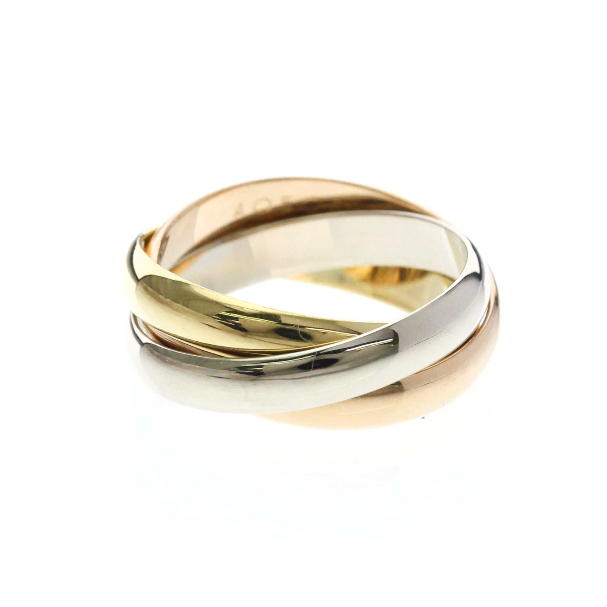 Cartier Trinity 18K Tricolor Gold Gold Yellow_Gold Ring Jewelry (Pre-Owned)