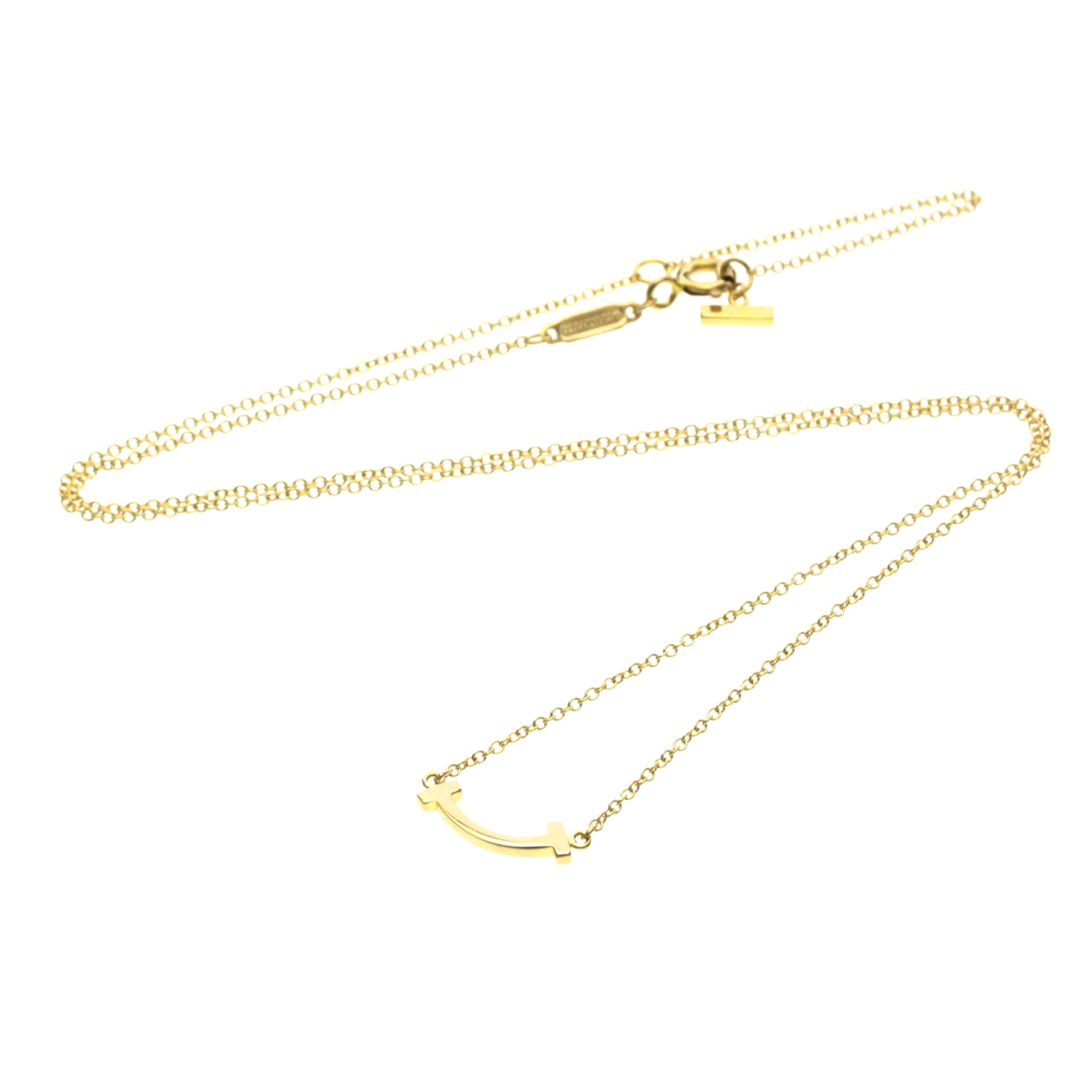 Tiffany & Co. T Smile Pendant 18K Rose Gold Pink Pink_Gold Necklace Jewelry (Pre-Owned)