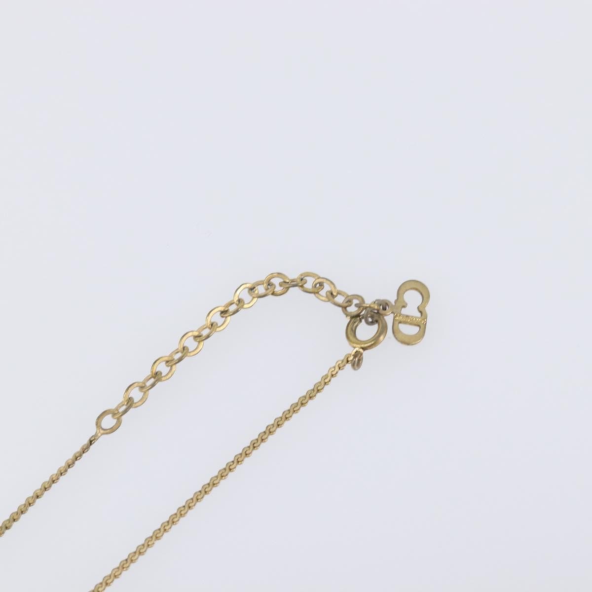 Christian Dior Vintage Cd Pendant Metal With Crystals Gold Metal Necklace Jewelry (Pre-Owned)