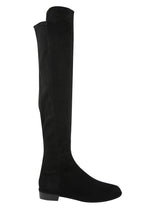Stuart Weitzman Women's Black Suede Allgood Low Heel Knee Boot