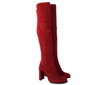 Stuart Weitzman Women's Alljill Scarlet Red Suede Over-the-knee Boot