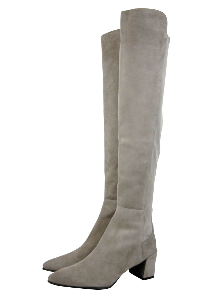 Stuart Weitzman Women's Allwayhunk Taupe Suede Over-The-Knee Boot