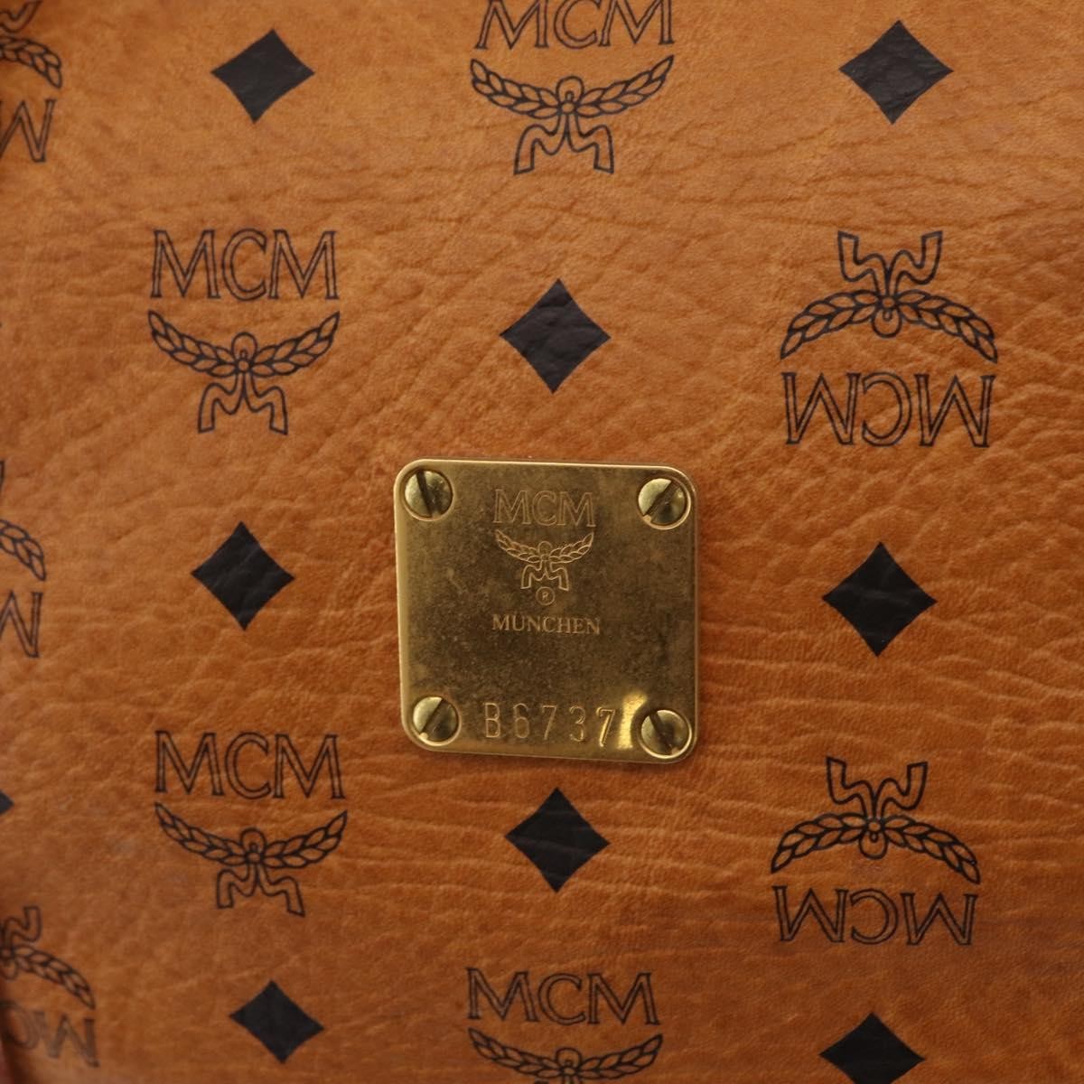 MCM Vicetos Leather Brown Leather Travel Bag Bag (Pre-Owned)