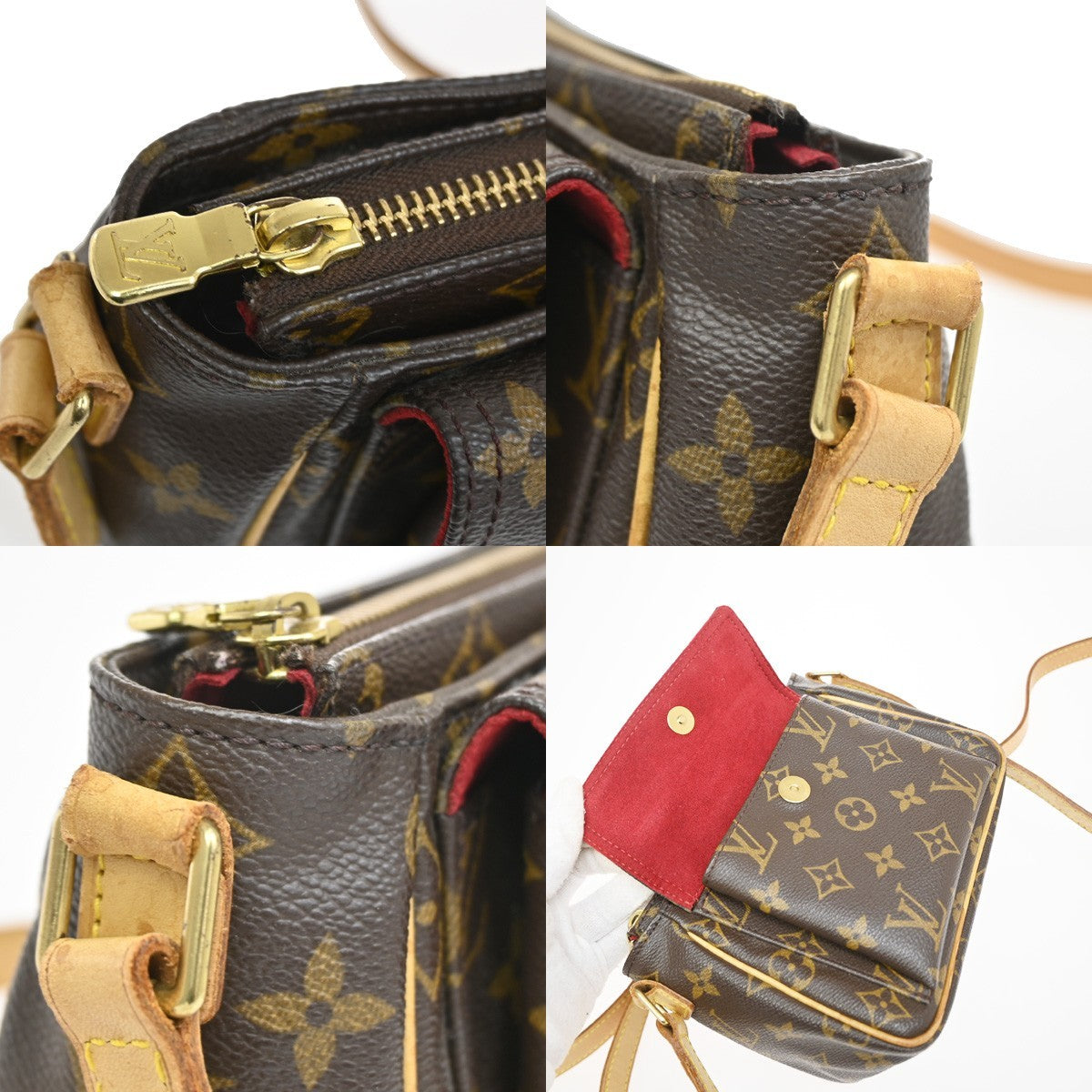 Louis Vuitton Viva Cite Monogram Canvas Brown Leather Handbag (Pre-Owned)