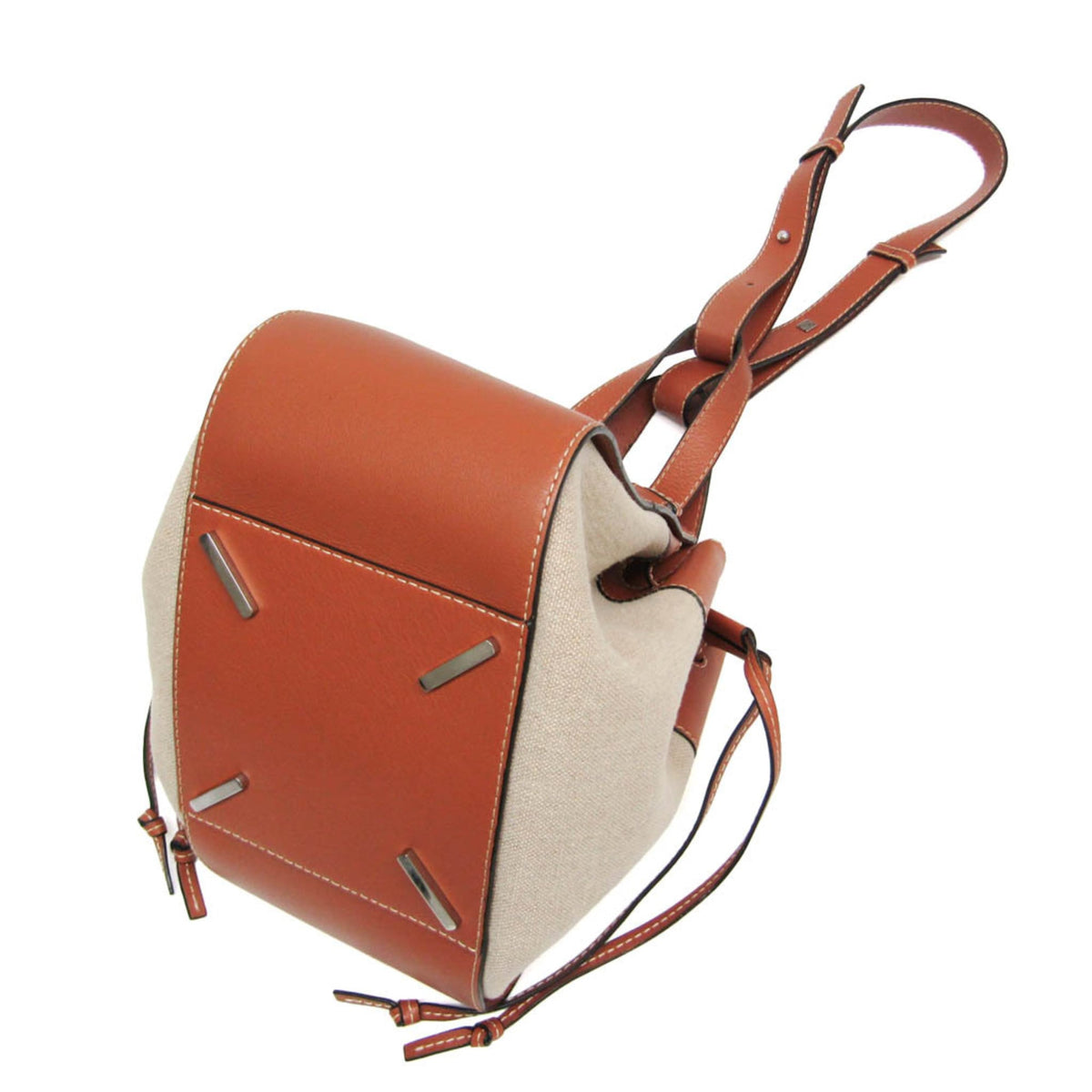 Loewe Hammock Leather And Canvas Brown Leather Handbag (Pre-Owned)
